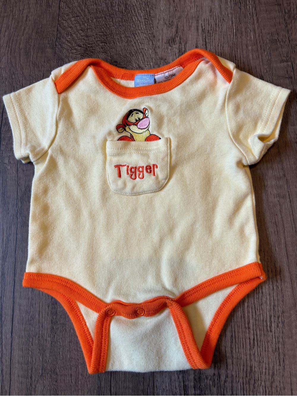 Vintage 2000s Y2K Disney Winnie The Pooh Tigger Bodysuit Clothes Onesie 0-3M